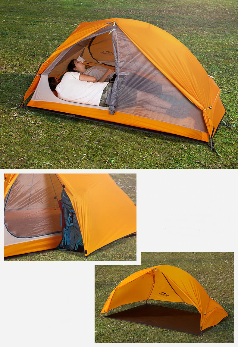 Cheap Goat Tents  Cycling Single Tents Waterproof 1 2 Person Backpacking Trekking Mountain Pu4000 Camping Tent Ultralight