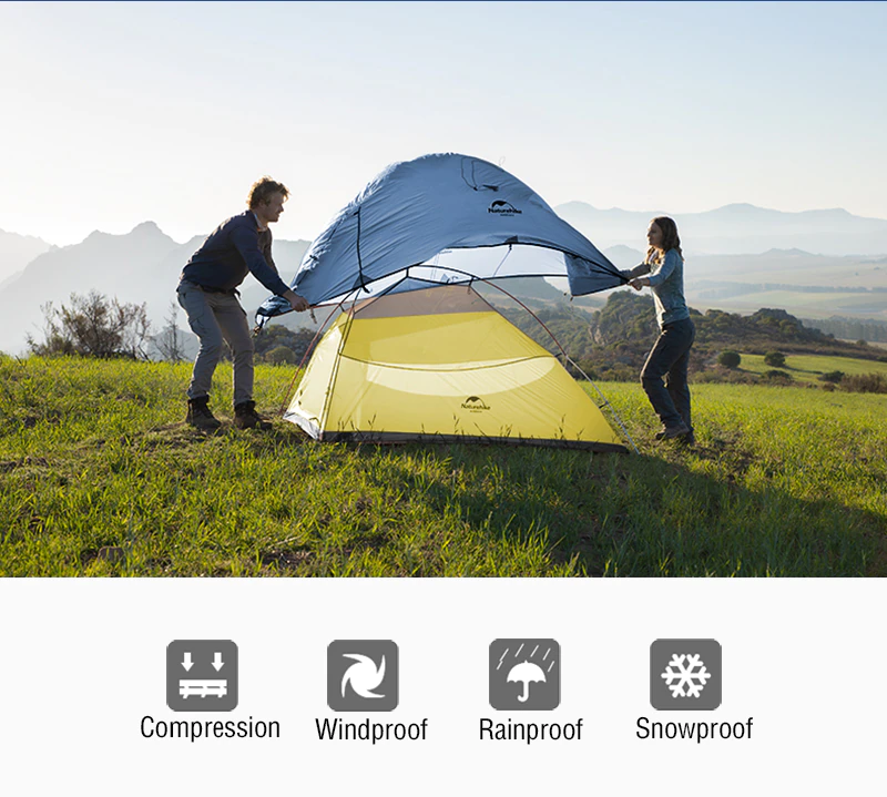 Cheap Goat Tents  New Cloud Up Camping Tent Ultralight Waterproof 2 Person Tent Outdoor Travel Hiking 1 Person Beach Backpacking Tent