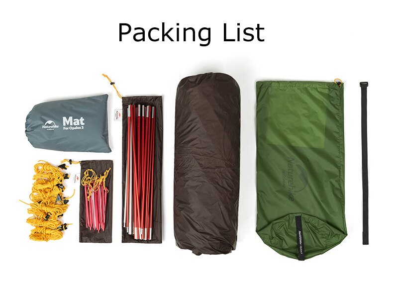 Cheap Goat Tents  Opalus Outdoor Ultralight Silicone Coating 2 3 4 Tunnel Tent 20d 210t Fabric Camping Tents With Mat Green Orange