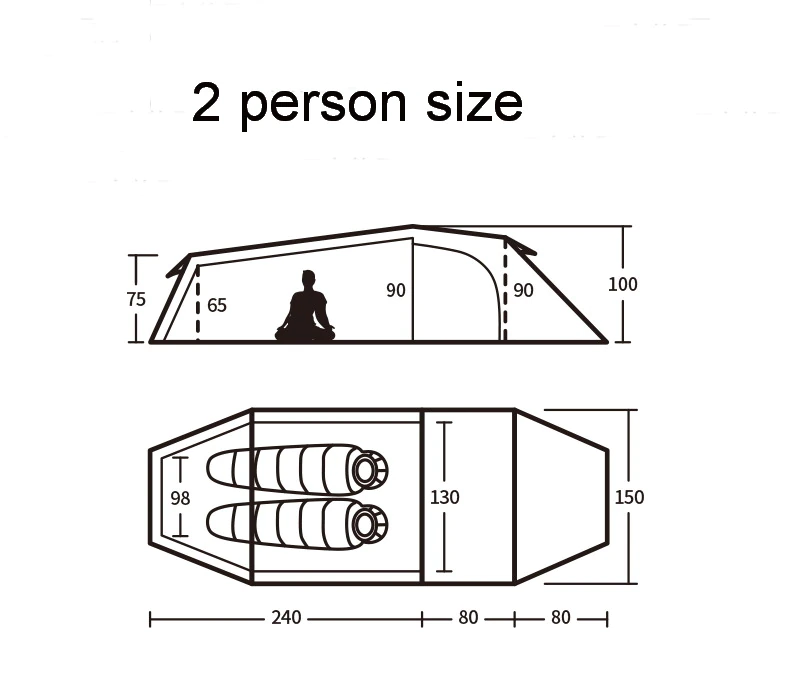 Cheap Goat Tents  Opalus Outdoor Ultralight Silicone Coating 2 3 4 Tunnel Tent 20d 210t Fabric Camping Tents With Mat Green Orange