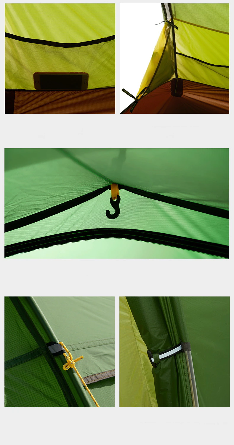 Cheap Goat Tents  Opalus Outdoor Ultralight Silicone Coating 2 3 4 Tunnel Tent 20d 210t Fabric Camping Tents With Mat Green Orange