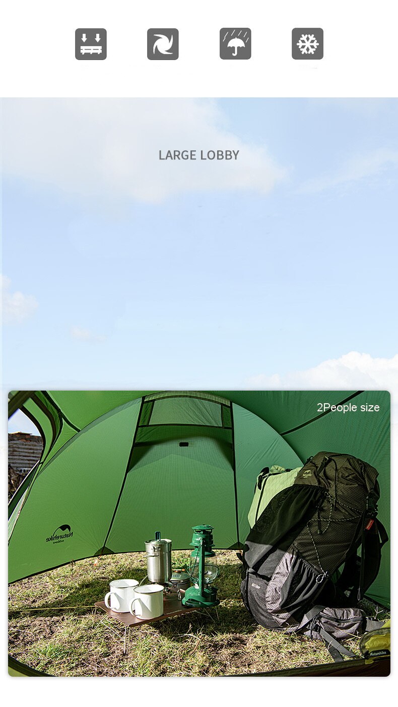 Cheap Goat Tents  Opalus Outdoor Ultralight Silicone Coating 2 3 4 Tunnel Tent 20d 210t Fabric Camping Tents With Mat Green Orange