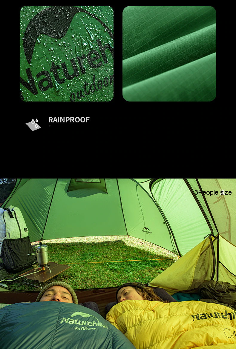 Cheap Goat Tents  Opalus Outdoor Ultralight Silicone Coating 2 3 4 Tunnel Tent 20d 210t Fabric Camping Tents With Mat Green Orange