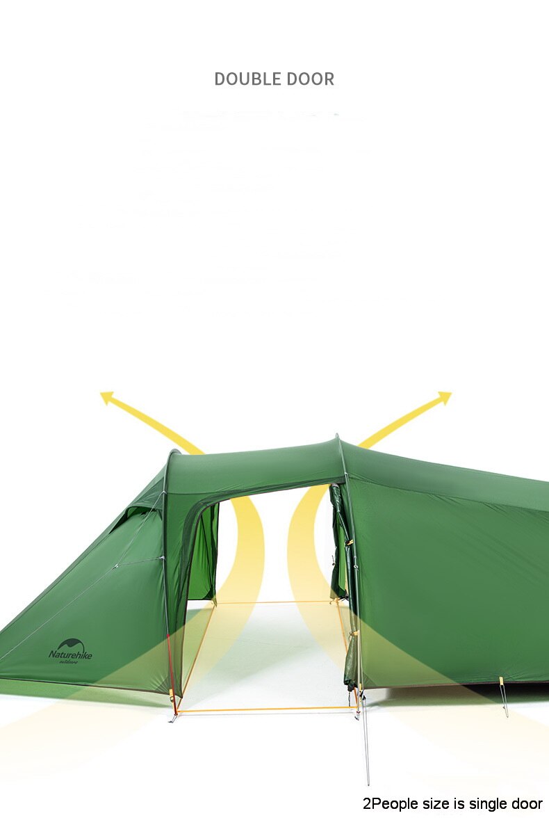 Cheap Goat Tents  Opalus Outdoor Ultralight Silicone Coating 2 3 4 Tunnel Tent 20d 210t Fabric Camping Tents With Mat Green Orange