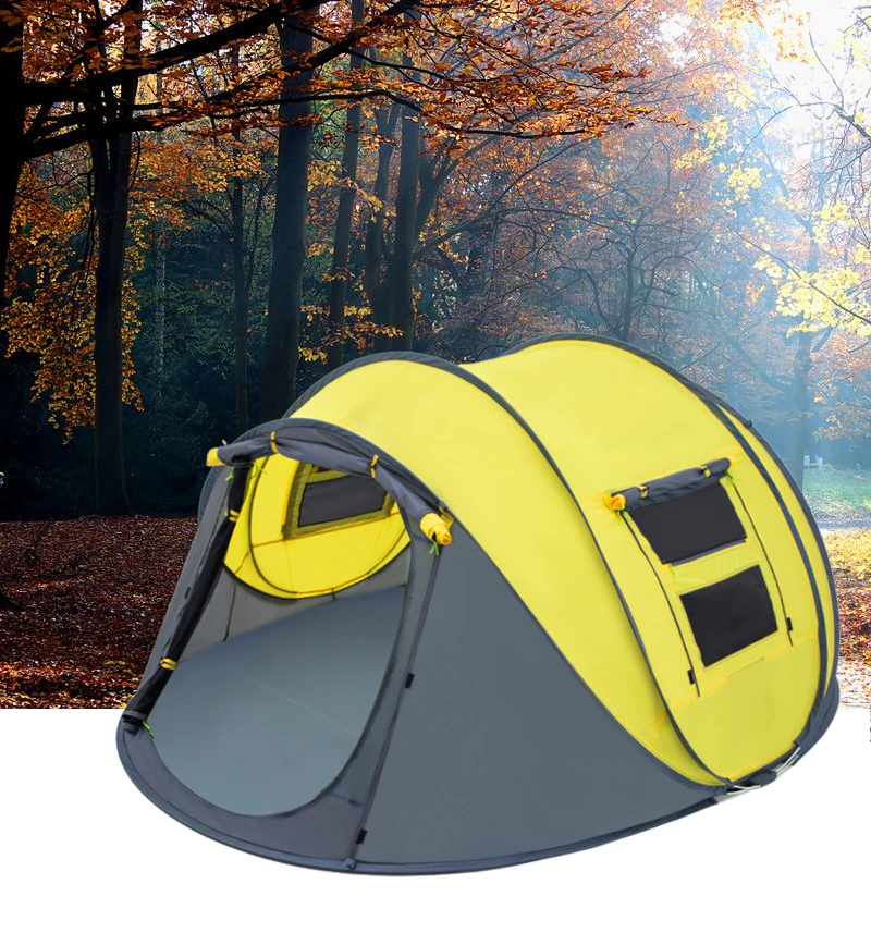 Cheap Goat Tents Outdoor Camping Tent Speed Open Tents Throw Pop Up Hiking Automatic Season Family Party Beach Tents Large Space Free Shipping