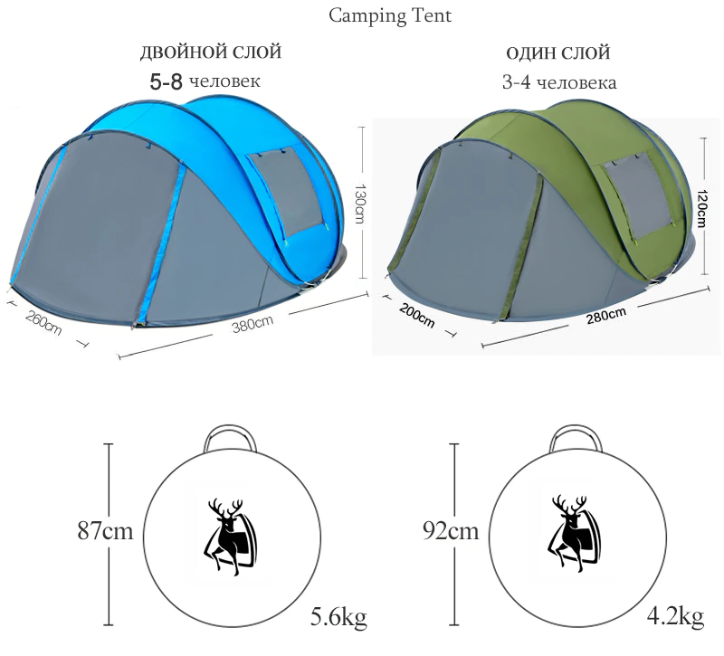 Cheap Goat Tents Outdoor Camping Tent Speed Open Tents Throw Pop Up Hiking Automatic Season Family Party Beach Tents Large Space Free Shipping