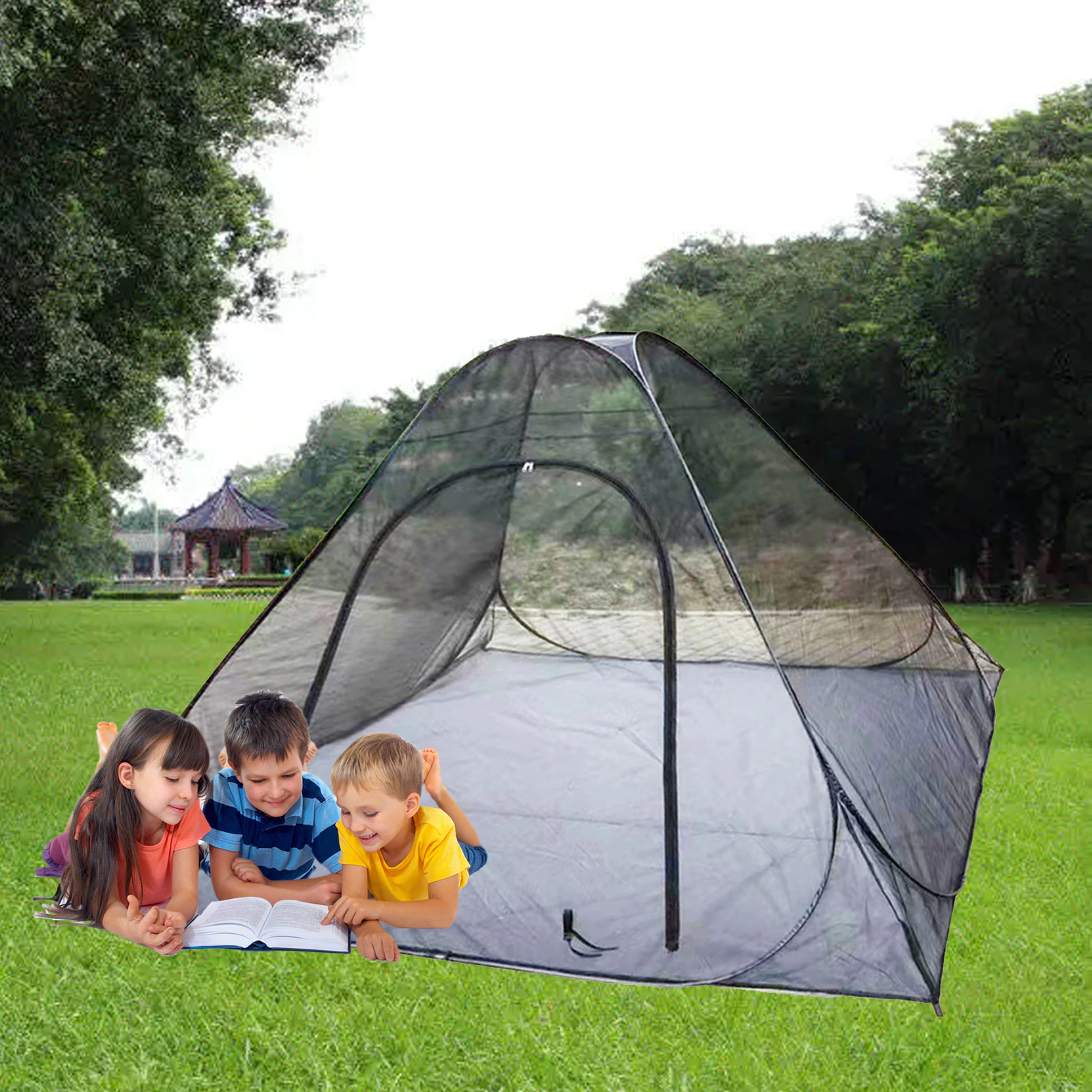 Cheap Goat Tents Outdoor Insect Tent Travel Mesh Tent Camping Insect Net Indoor Insect Reject 3 Corner Post Canopy Curtain Bed Hanging Bed