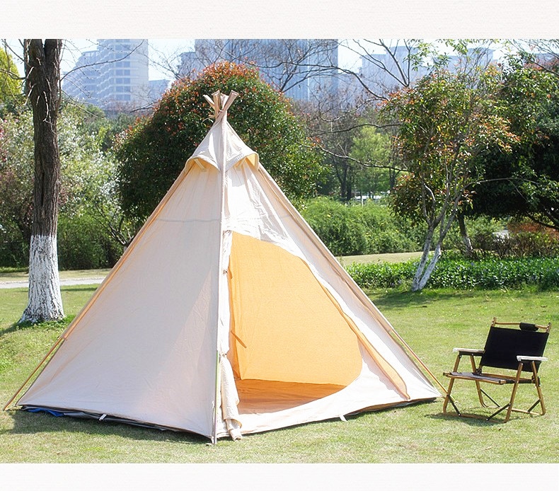 Cheap Goat Tents Outdoor Three Season Cotton Canvas Camping Pyramid Tent Adult Teepee Tent Indian Tipi Tent For 3