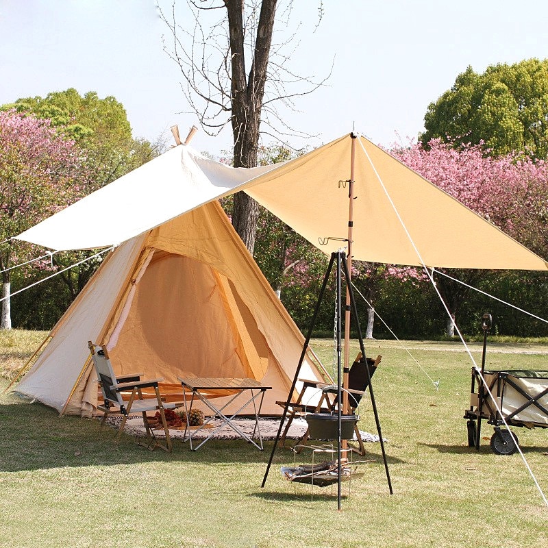 Cheap Goat Tents Outdoor Three Season Cotton Canvas Camping Pyramid Tent Adult Teepee Tent Indian Tipi Tent For 3