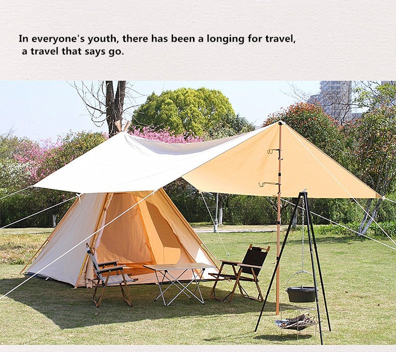 Cheap Goat Tents Outdoor Three Season Cotton Canvas Camping Pyramid Tent Adult Teepee Tent Indian Tipi Tent For 3