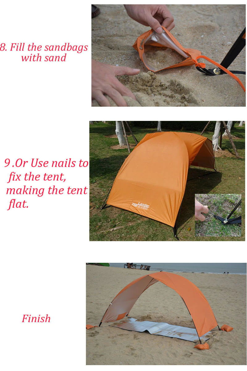 Cheap Goat Tents Portable Beach Tent Cabana Sun Shade Canopy Fishing Shelter Tents Awning Sunshade Strandtent Summer Uv Beach Umbrella Tent