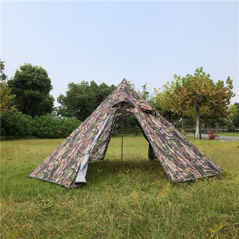 Cheap Goat Tents St Outdoor Solo Backpacking Tent Camping Waterproof Pyramid 1 Pole Camouflage Hot Equipment Round Window