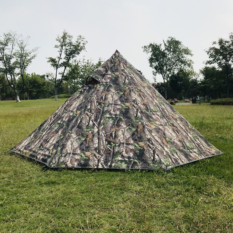Cheap Goat Tents St Outdoor Solo Backpacking Tent Camping Waterproof Pyramid 1 Pole Camouflage Hot Equipment Round Window