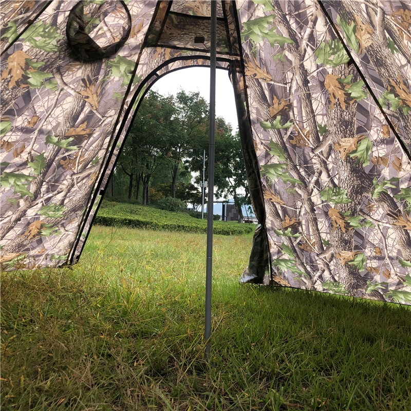 Cheap Goat Tents St Outdoor Solo Backpacking Tent Camping Waterproof Pyramid 1 Pole Camouflage Hot Equipment Round Window