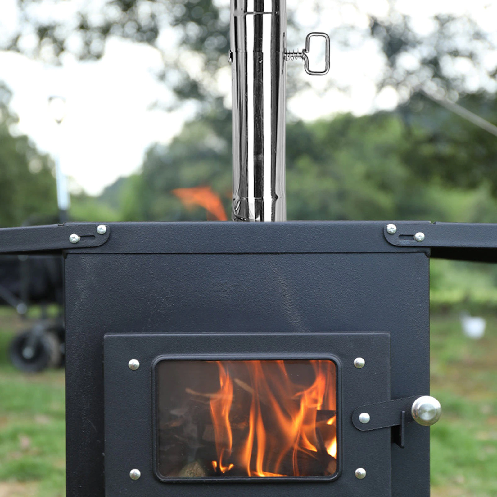 Cheap Goat Tents Woodstove Pipes Outdoor Chimney Straight Pipe Adjustable Stainless Steel Camp Stove Pipes Camping Hiking Stoves Anti