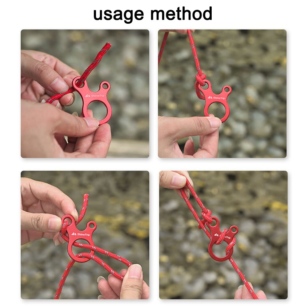 Cheap Goat Tents 10pcs Camping Tent Rope Buckles 3 Hole Aluminium Alloy Parachute Cord Rope Tensioner Fastener Tightening Adjustable Buckles