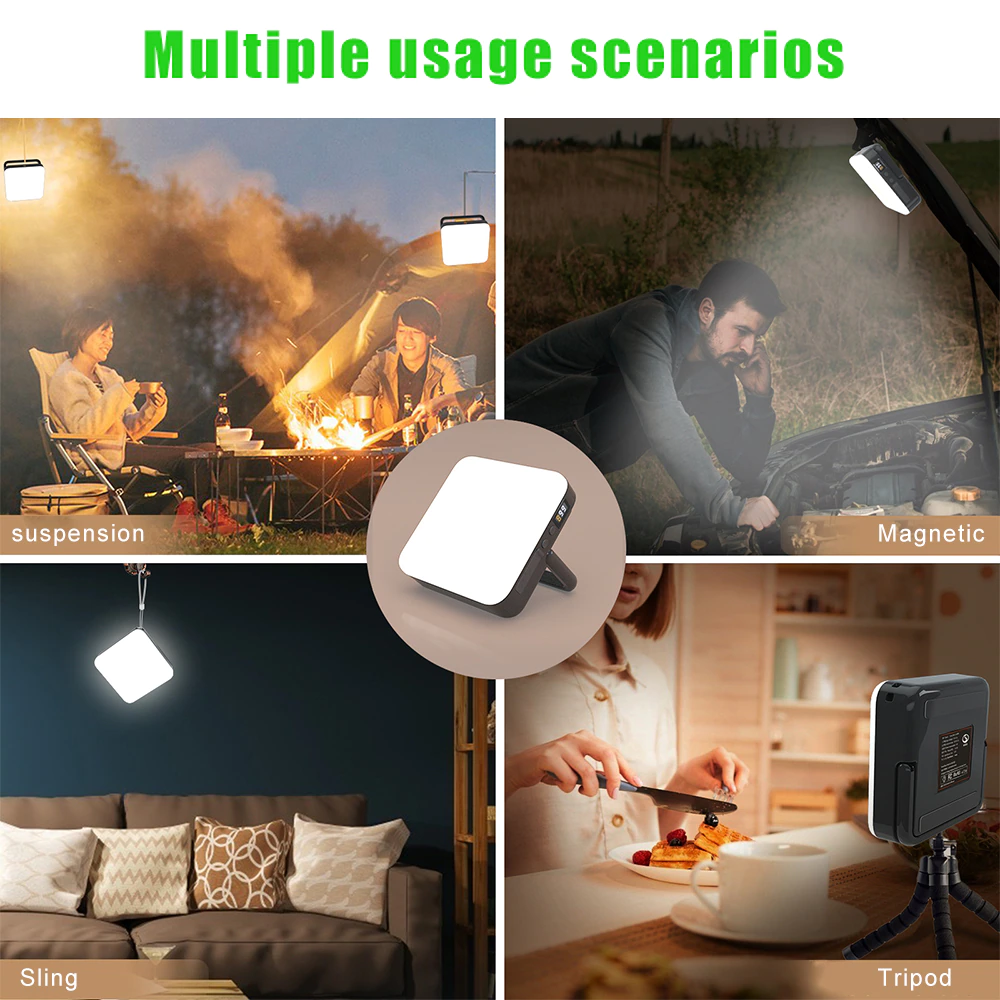 Cheap Goat Tents 13500mah Rechargeable Camping Lantern Portable Outdoor Camp Light Magnet Emergency Light Hanging Tent Bulb Powerful Work Lamp