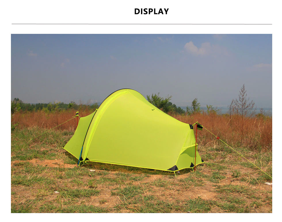 Cheap Goat Tents 15d Double Layer One Men Single Person Tunnel Backpacking Tent 3 Season For Camping Hiking Travelling Ultralight Silicone Coated