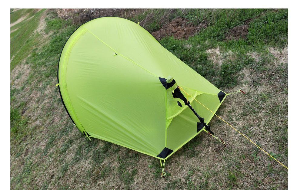 Cheap Goat Tents 15d Double Layer One Men Single Person Tunnel Backpacking Tent 3 Season For Camping Hiking Travelling Ultralight Silicone Coated