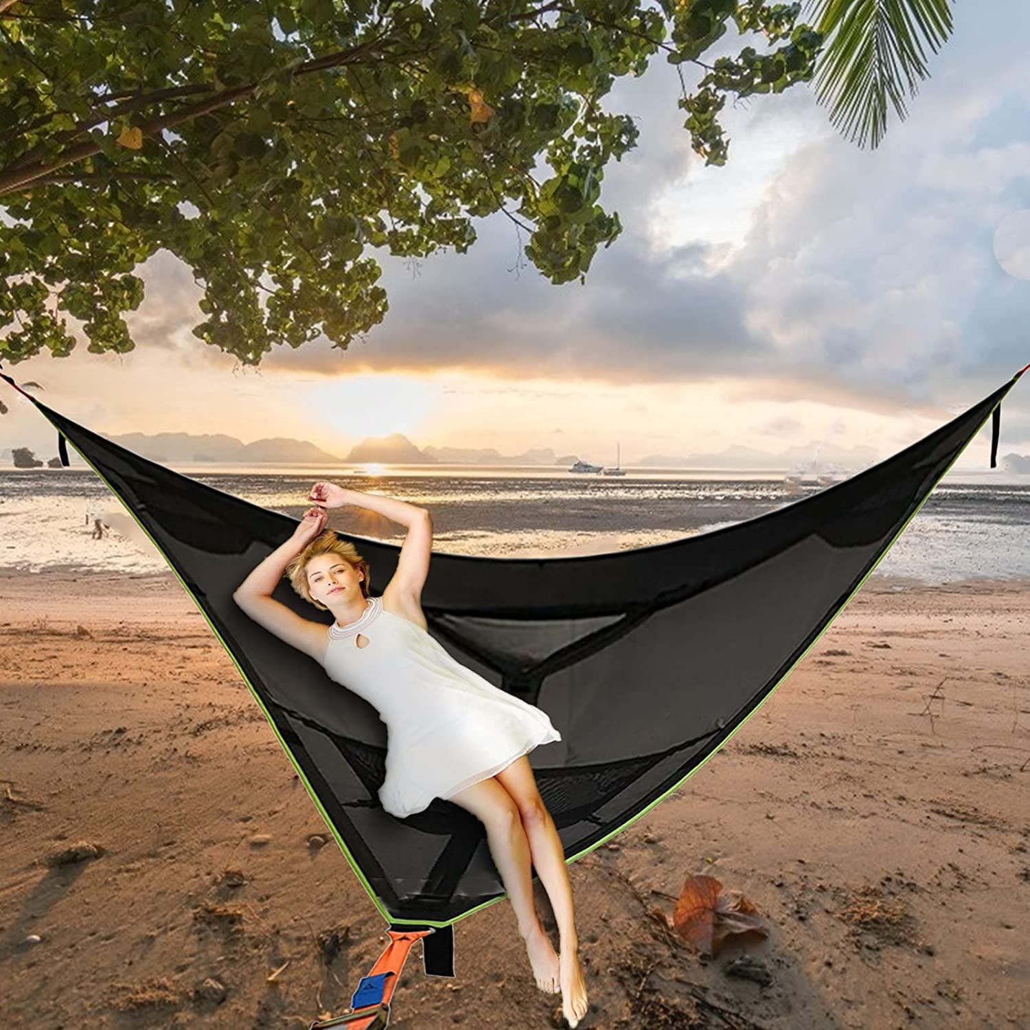 Cheap Goat Tents 1pcs Multi Person Portable Hammock Aerial Mat Convenient Outdoor Camping Sleep Hammock Portable Hanging Bed Mesh Hammock