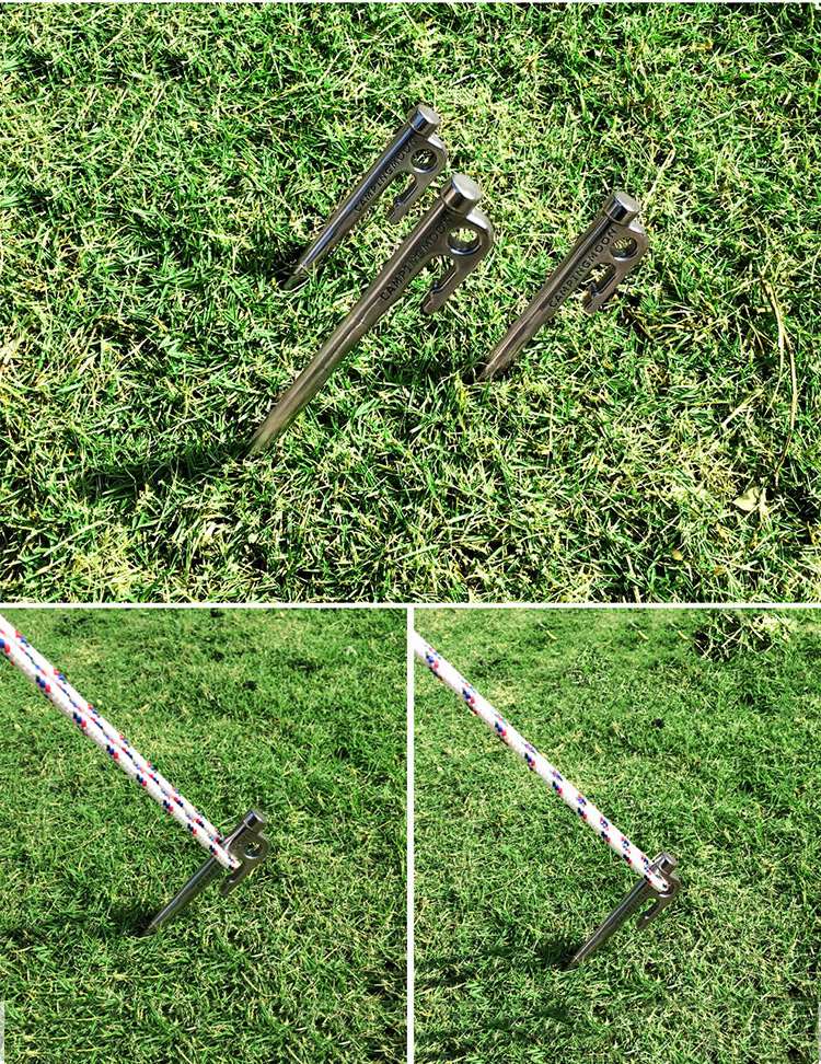 Cheap Goat Tents 1pcs Reinforced Stainless Steel Ground Nail Tent Lengthened And Thickened Camp Nail 420 Steel Forged Camp Nail