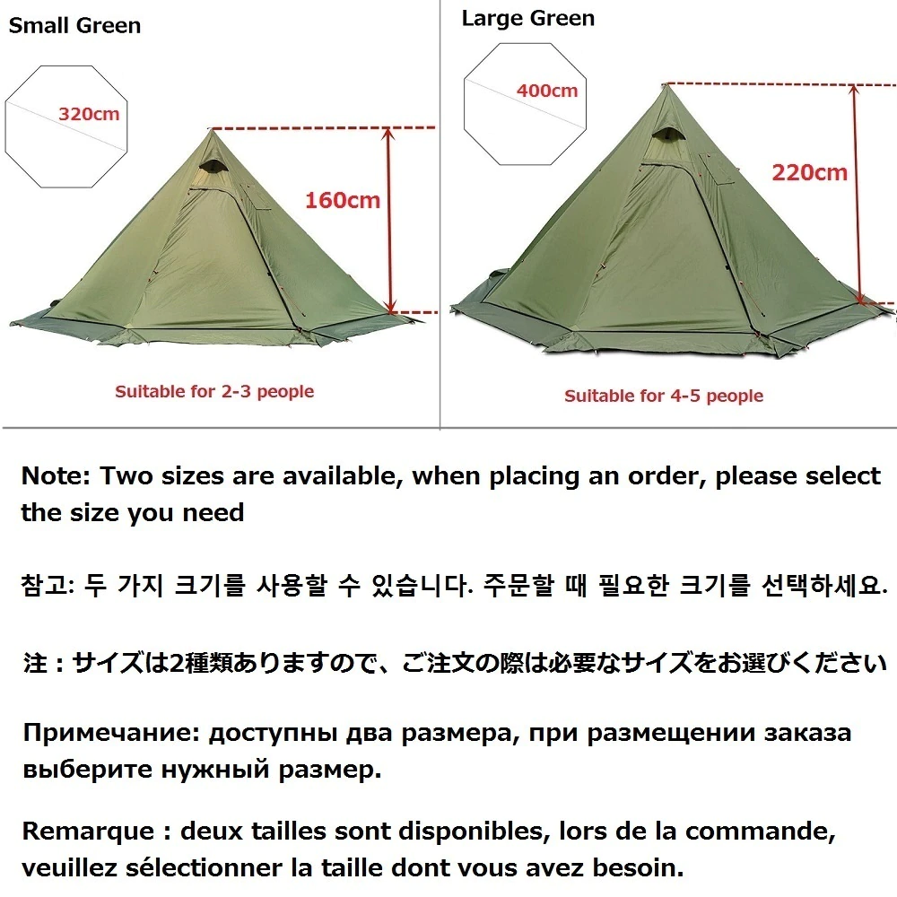 Cheap Goat Tents 2022 New Pyramid Tent With Snow Skirt Ultralight Outdoor Camping Teepee With A Chimney Hole For Cooking Travel Backpacking Tent