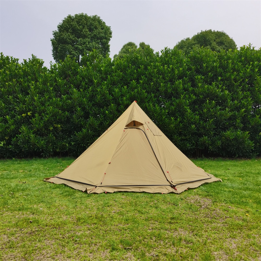 Cheap Goat Tents 2022 New Pyramid Tent With Snow Skirt Ultralight Outdoor Camping Teepee With A Chimney Hole For Cooking Travel Backpacking Tent