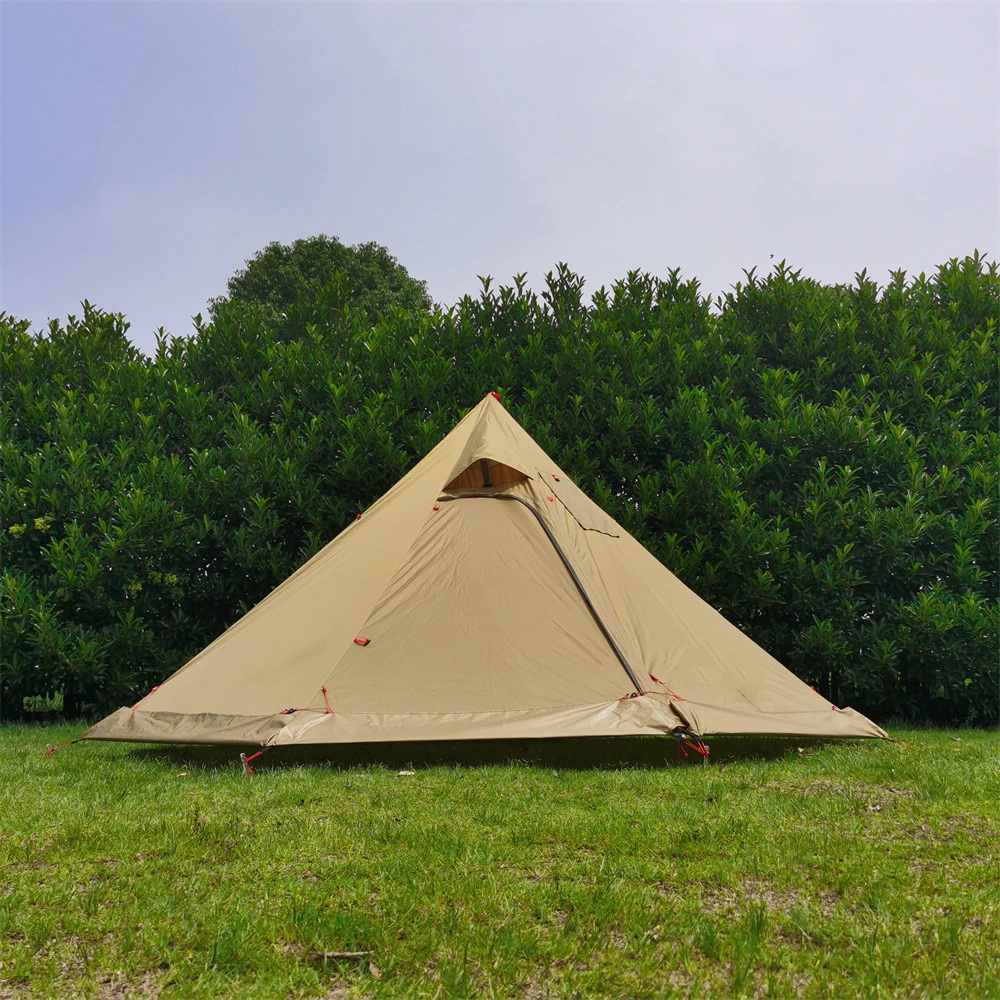Cheap Goat Tents 2022 New Pyramid Tent With Snow Skirt Ultralight Outdoor Camping Teepee With A Chimney Hole For Cooking Travel Backpacking Tent