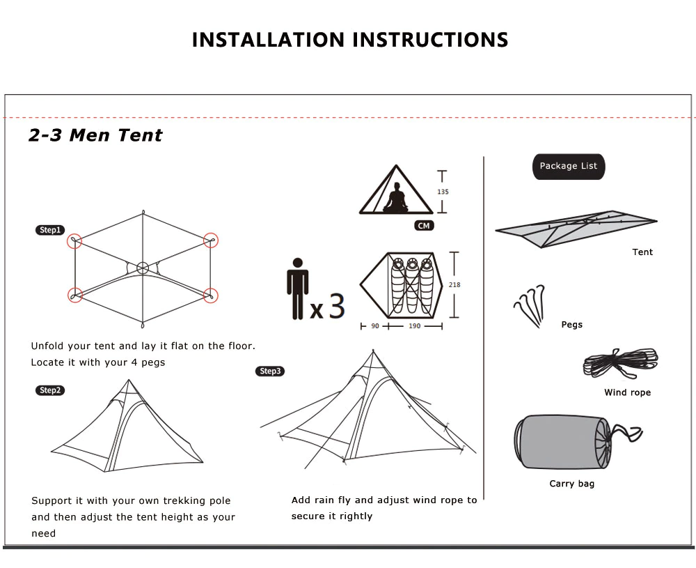 Cheap Goat Tents 20d One Layer 3 Men Three Person Backpacking Tent 3 Season For Camping Hiking Trekking Travelling Ultralight Silicone Coated