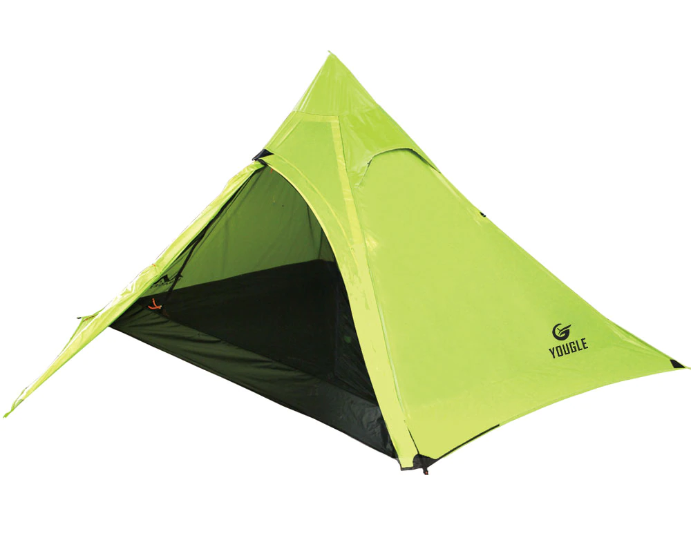 Cheap Goat Tents 20d One Layer 3 Men Three Person Backpacking Tent 3 Season For Camping Hiking Trekking Travelling Ultralight Silicone Coated