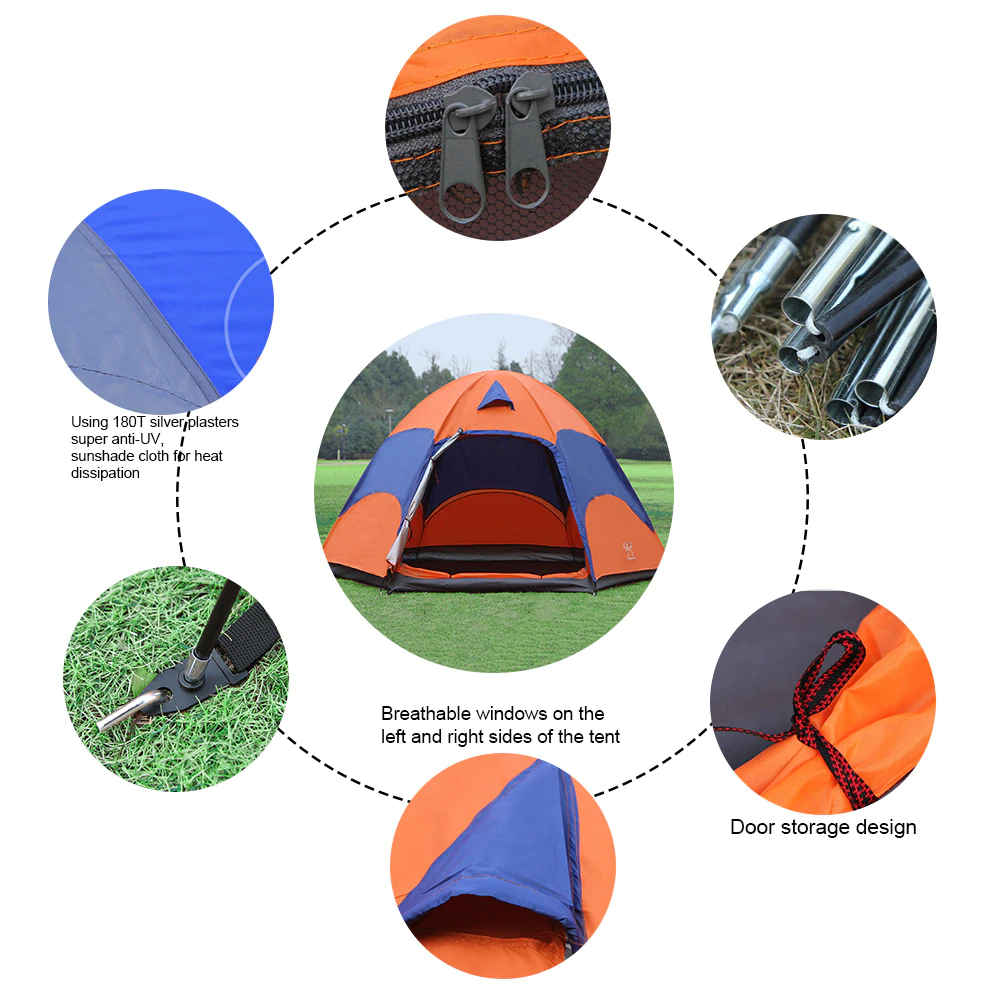 Cheap Goat Tents 240*240*145cm Outdoor Camping Tent Double Layer Windproof Rainproof Backpacking Tent For Hiking Adventure Fishing Biking