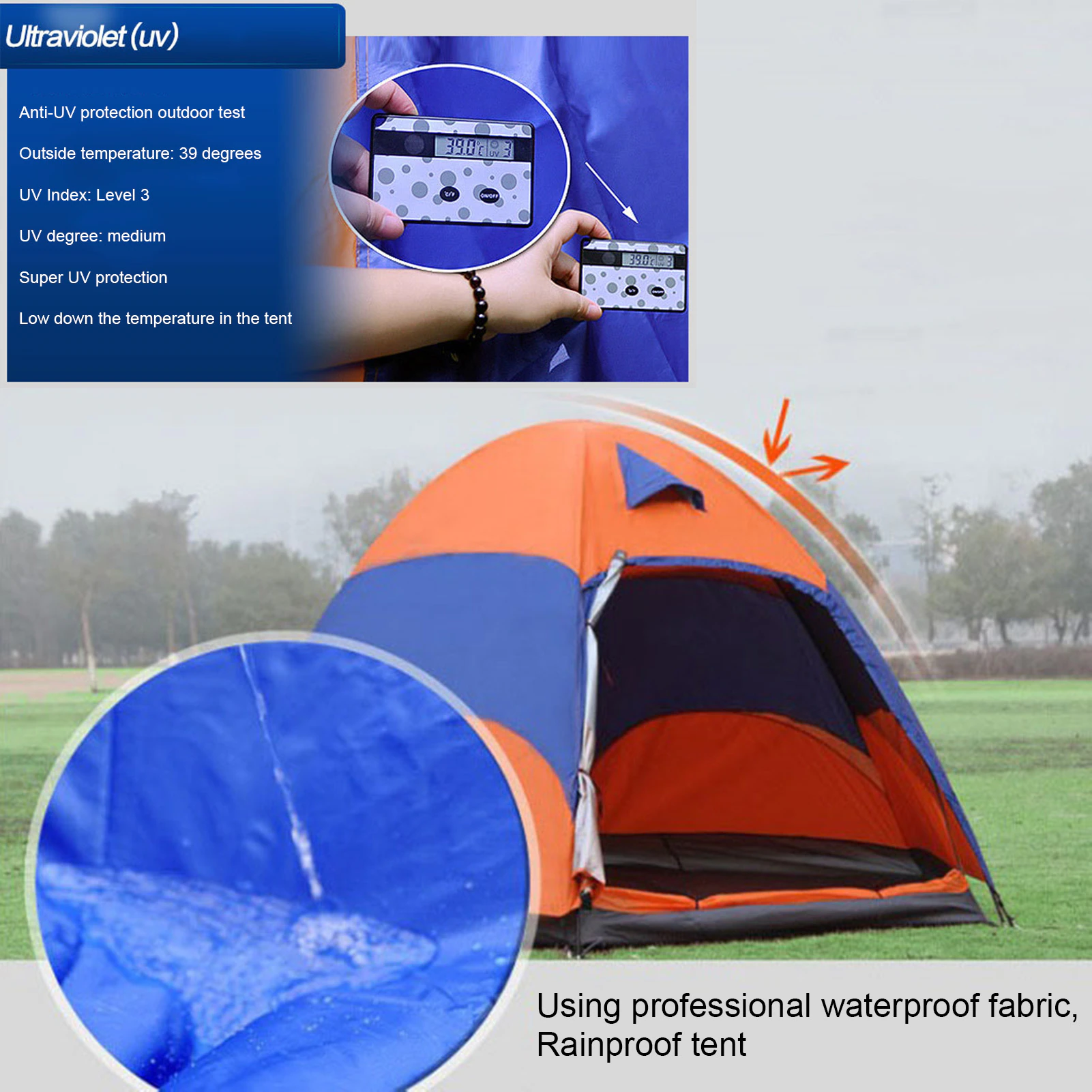 Cheap Goat Tents 240*240*145cm Outdoor Camping Tent Double Layer Windproof Rainproof Backpacking Tent For Hiking Adventure Fishing Biking