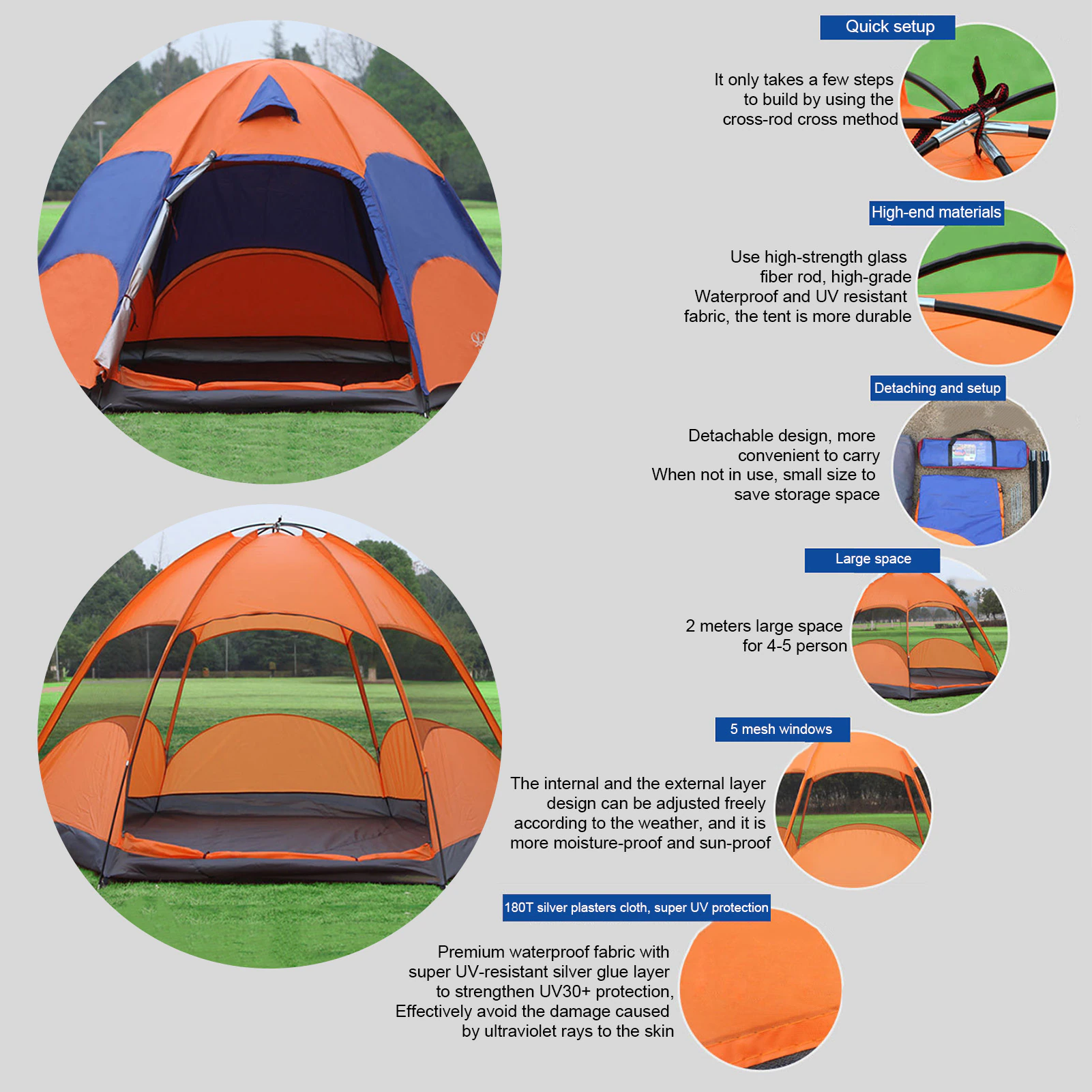 Cheap Goat Tents 240*240*145cm Outdoor Camping Tent Double Layer Windproof Rainproof Backpacking Tent For Hiking Adventure Fishing Biking