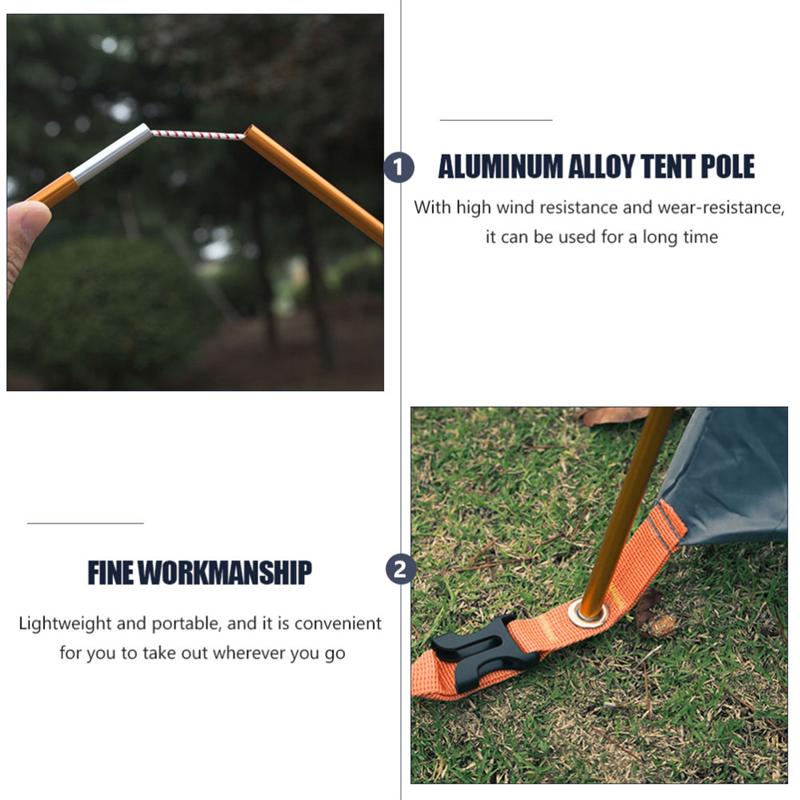 Cheap Goat Tents 2pcs Flexible Tent Canopy Stick Metal Tent Poles Folding Portable Tent Pole For Camping