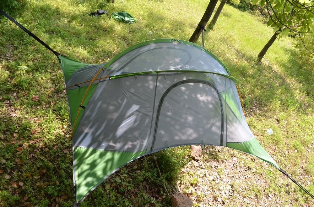Cheap Goat Tents 3 Person Ultralight Backpacking Hiking Hanging Tree House Hammcock Waterproof Four Season Camping Suspended Tree Tent