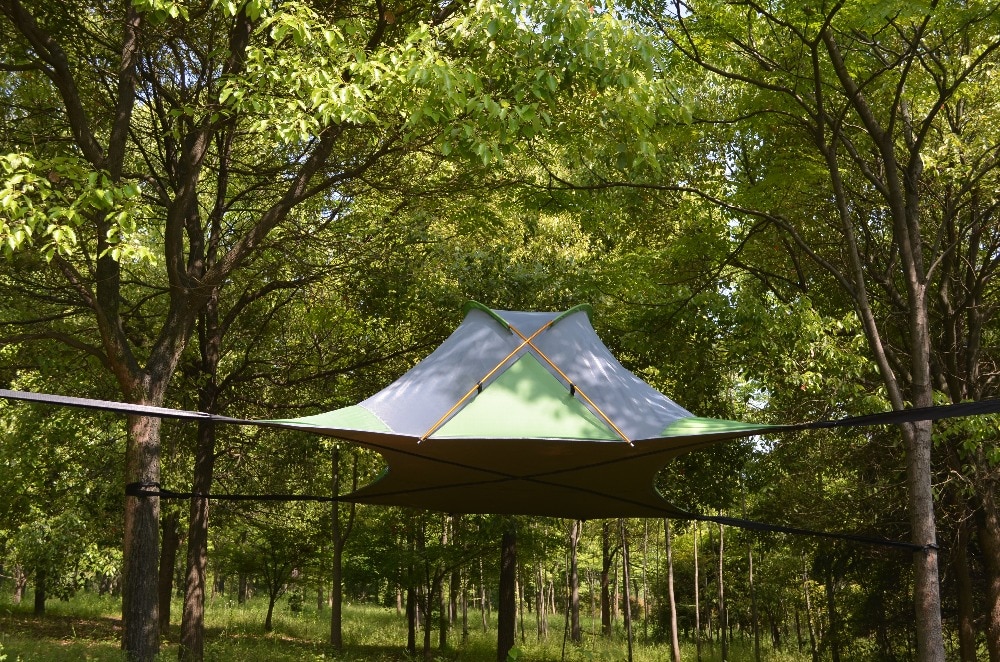 Cheap Goat Tents 3 Person Ultralight Backpacking Hiking Hanging Tree House Hammcock Waterproof Four Season Camping Suspended Tree Tent