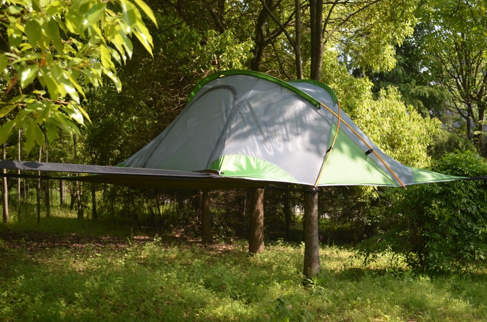 Cheap Goat Tents 3 Person Ultralight Backpacking Hiking Hanging Tree House Hammcock Waterproof Four Season Camping Suspended Tree Tent