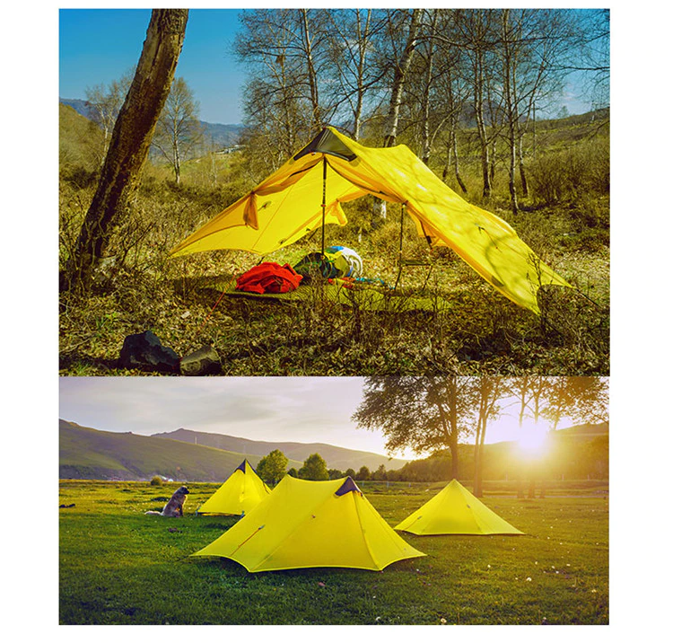 Cheap Goat Tents 3f Ul Gear 2019 Lanshan 2 Rodless Tent 2 Person Professional 15d Silnylon Tent Oudoor Ultralight Camping Tent 3 4 Season Tent