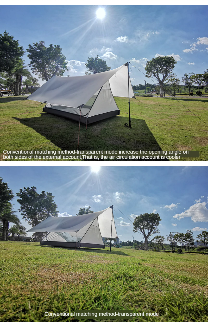 Cheap Goat Tents 3f Ul Gear 2 Person Outdoor Ultralight Camping Tent 3 Season Professional 20d Silnylon Rodless Multifunction Tent Shanjing