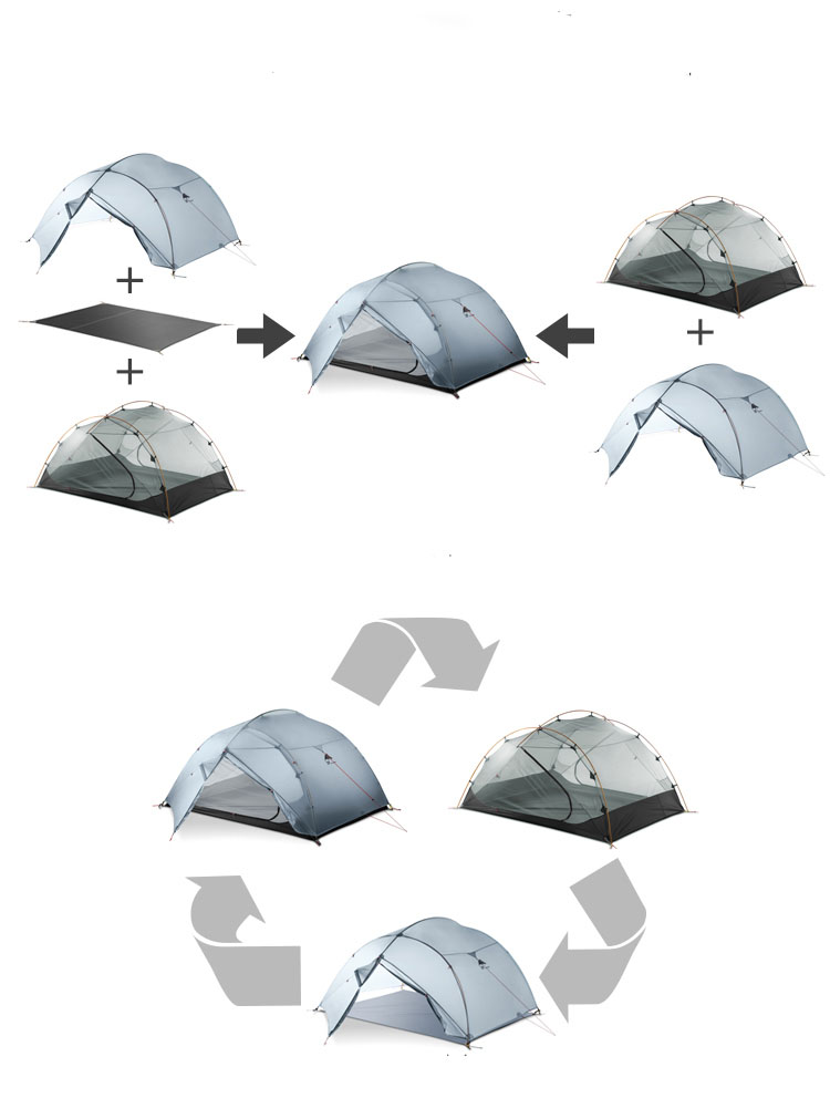 Cheap Goat Tents 3f Ul Gear 3 Person 4 Season 15d Camping Tent Outdoor Ultralight Hiking Backpacking Hunting Waterproof Tents Waterproof Coating