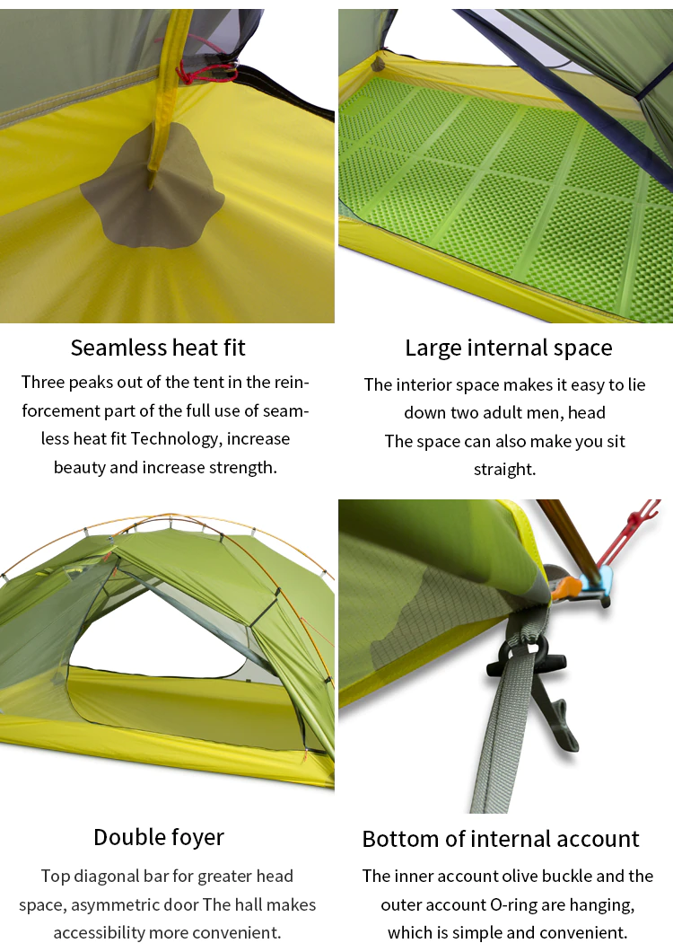 Cheap Goat Tents 3f Ul Gear Green And White 3 Season 4 Season Camping Tent 15d Nylon Fabic Double Layer Waterproof Tent For 2 Persons