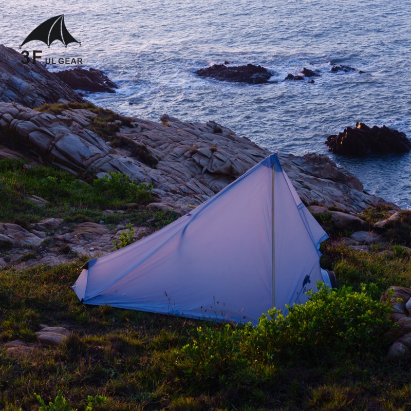 Cheap Goat Tents 3f Ul Gear Oudoor Ultralight Camping Tent 1 Person Professional 15d Nylon Silicone Rodless Tent Lightweight Camping Gear