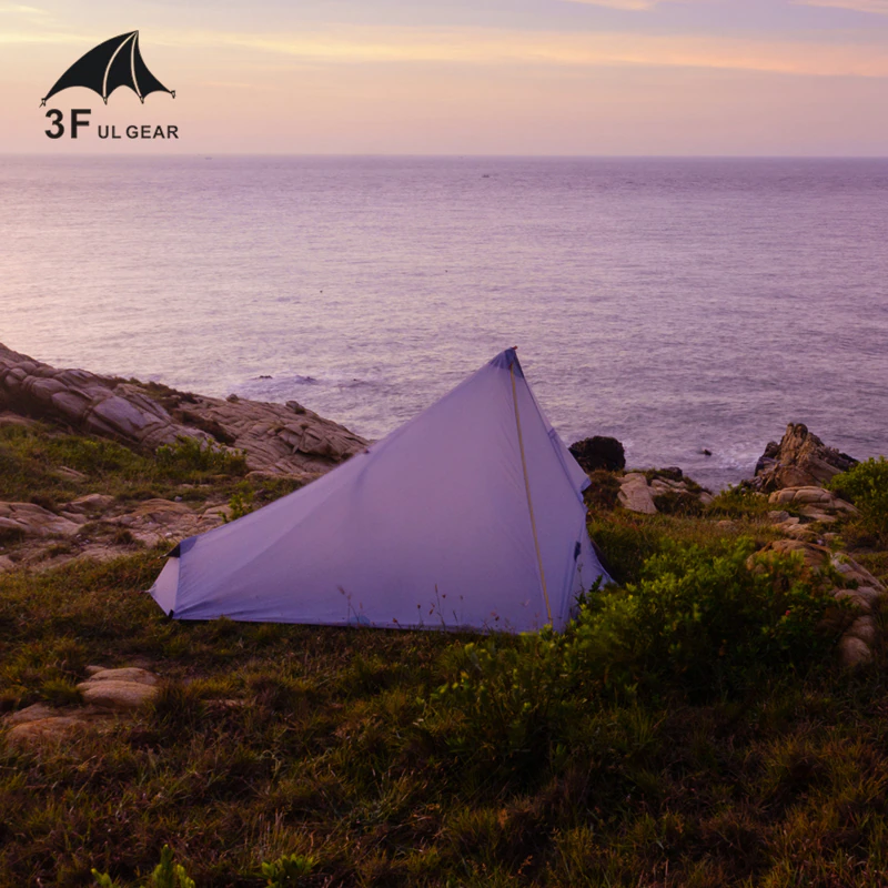 Cheap Goat Tents 3f Ul Gear Oudoor Ultralight Camping Tent 1 Person Professional 15d Nylon Silicone Rodless Tent Lightweight Camping Gear