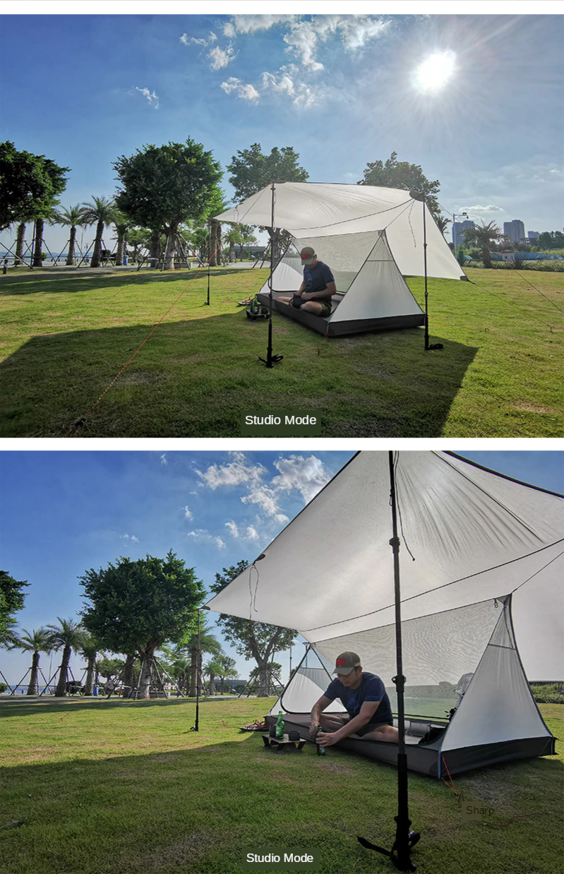 Cheap Goat Tents 3f Ul Gear Shanjing 2 Person Outdoor Ultralight Camping Tent 3 Season Professional 20d Silnylon Rodless Multifunction Tent