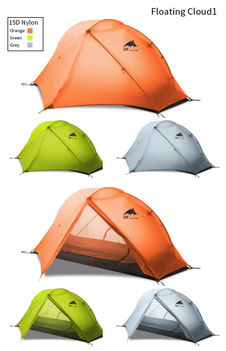 Cheap Goat Tents 3f Ul Gear Tent 15d Silicone Ultralight Camping Tent 1 Person Double Layer Outdoor Hiking 3