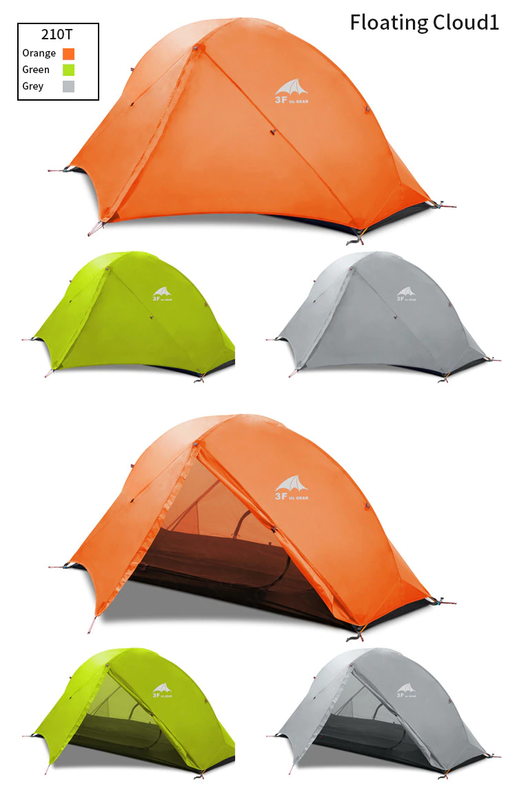 Cheap Goat Tents 3f Ul Gear Tent 15d Silicone Ultralight Camping Tent 1 Person Double Layer Outdoor Hiking 3