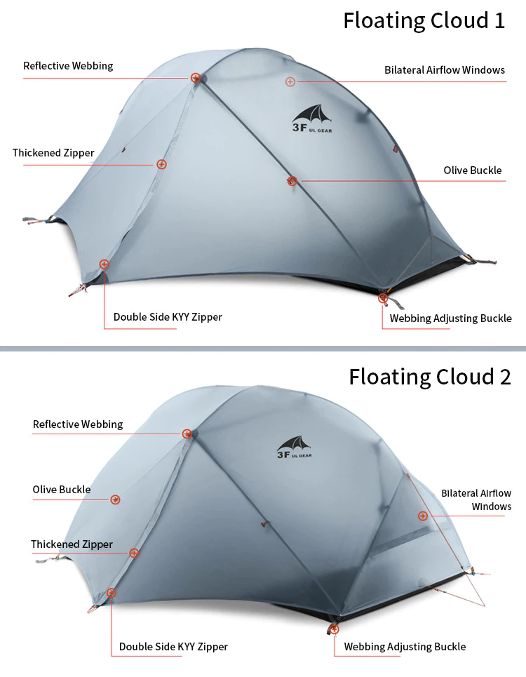 Cheap Goat Tents 3f Ul Gear Tent 15d Silicone Ultralight Camping Tent 1 Person Double Layer Outdoor Hiking 3