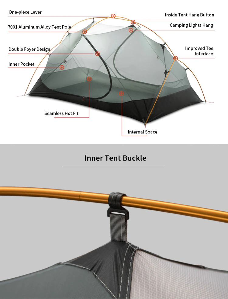 Cheap Goat Tents 3f Ul Gear Tent 15d Silicone Ultralight Camping Tent 1 Person Double Layer Outdoor Hiking 3