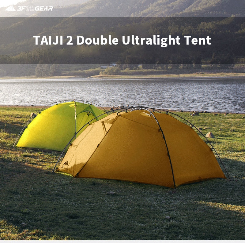 Cheap Goat Tents 3f Ul Gear Tent 2 Persons Windproof And Rainproof Camping Tent 15d Silicone Ultralight Outdoor Hiking Travel Tent With Free Mat