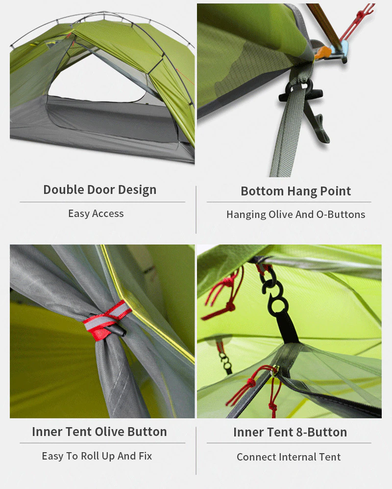 Cheap Goat Tents 3f Ul Gear Tent 2 Persons Windproof And Rainproof Camping Tent 15d Silicone Ultralight Outdoor Hiking Travel Tent With Free Mat